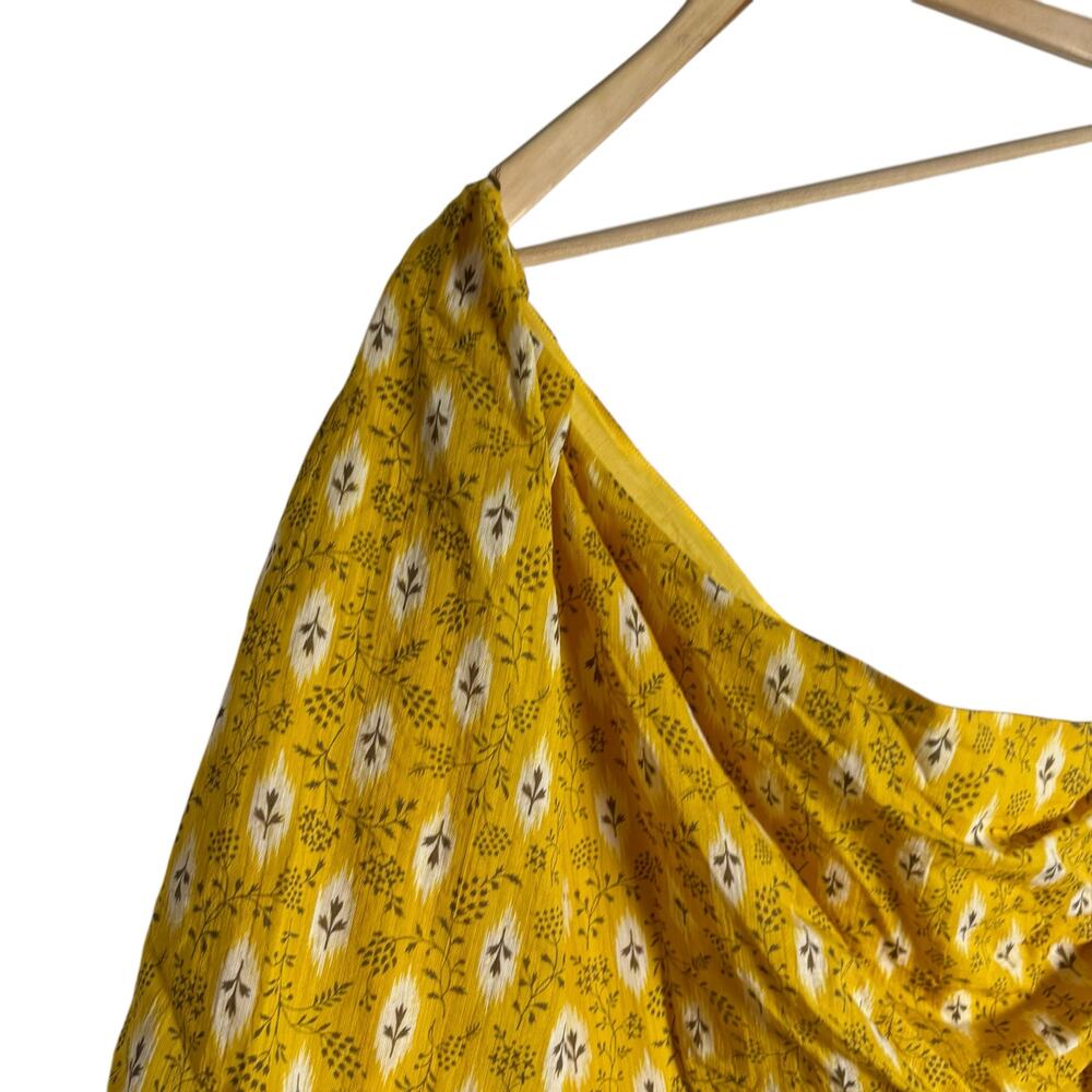Veronica Beard Virginia Sun Yellow One Shoulder Floral Tiered Maxi Dress Size 16 - Picture 7 of 16